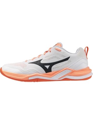 Mizuno Wave Stealth Pro Unisex Hentbol Ayakkabısı Beyaz / Turuncu