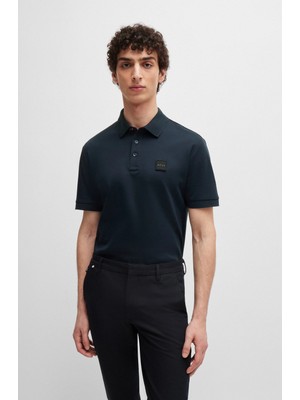Boss Erkek Pamuklu Polo Yakalı Düğme Kapamalı Kısa Kollu Siyah1 Polo Yaka T-Shirt 50515596-405