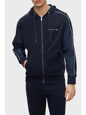 Boss Erkek Relaxed Fit Uzun Kollu Logolu Lacivert Sweatshirt 50486248-404