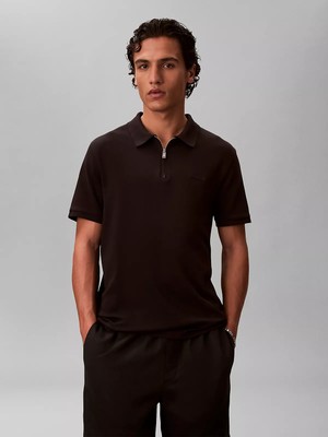 Calvin Klein Erkek Pamuklu Regular Fit Uzun Kollu Polo Yaka Siyah T-Shirt LV04LE255G-UB1