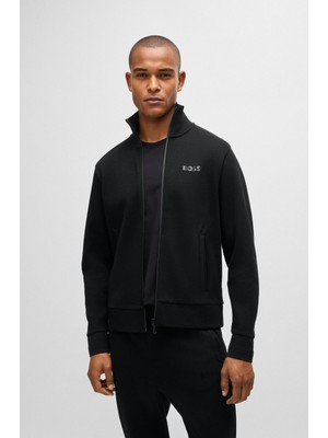 Boss Erkek Marka Logolu Uzun Kollu Rahat Siyah Sweatshirt 50523477-001