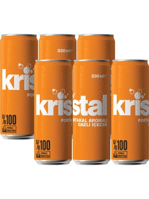 Kristal Portakal Aromalı Gazlı Içecek 330 ml 6'lı