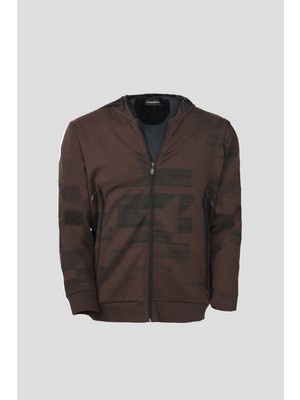 Boss Erkek Logolu Kapüşonlu Uzun Kollu Günlük Kullanım Kahverengi Sweatshirt 50519765-213