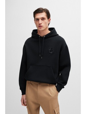 Boss Erkek Pamuklu Kapüşonlu Uzun Kollu Cepli Siyah Sweatshirt 50518762-001