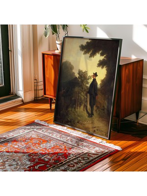 Pegziz Gül Sevdalısı Tablosu | Çerçeveli Romantik Dönem Sanat Poster Duvar Dekoru