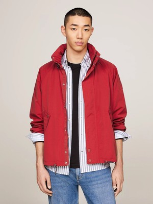Tommy Hilfiger Erkek Dik Yaka Yalıtımlı Marka Logolu Fermuarlı Kırmızı Ceket MW0MW35807-XNN