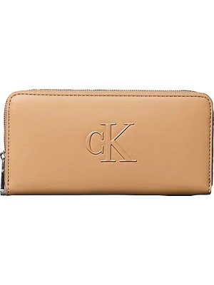 Calvin Klein Kadın Ck Desenli Kart Bölmeli Deri Kahverengi Cüzdan LV04F1077G-RAJ