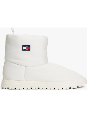 Tommy Hilfiger Kadın Kalın Tabanlı Bağcıklı Su Geçirmez Kışlık Beyaz Bot & Bootie EN0EN02823-YBI