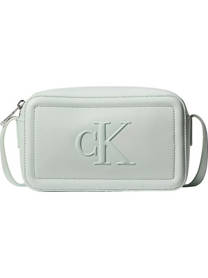 Calvin Klein Kadın Parlak Ck Logolu Fermuarlı Ayarlanabilir Omuz Askılı Gri Çanta LV04F3220G-U3L