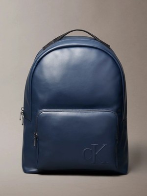 Calvin Klein Erkek Ayarlanabilir Askılı Fermuarlı Ön Cepli Mavi Sırt Çantası LV04D3246G-CCI