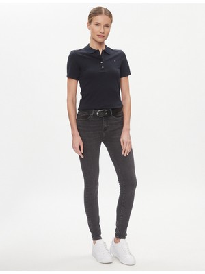 Tommy Hilfiger Kadın Skinny Fit Normal Belli Pamuklu Siyah Jeans WW0WW40624-1BZ