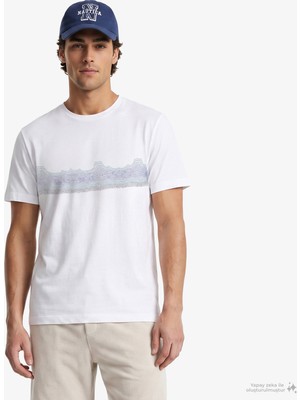 Nautica Erkek Beyaz Regular Fit T-Shirt V65354T.1BW