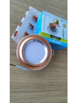 K2 LED KLS-922 5W Sıva Altı Gömme LED Spot - Bakır Çerçeve Beyaz Işık (6.7 cm Delik / 9.8 cm Dış Çap