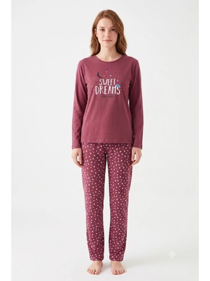 Fames Kadın Mevsimlik Uzun Kol Sweet Dreams Pijama Takımı