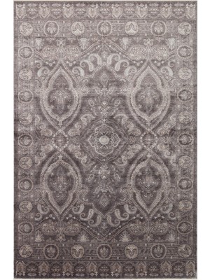 Cool Halı Pierra Gri Kahve Tencel Iplik Yumuşak Selçuklu Motifli Kültürel Miras Otantik Premium Salon Halısı