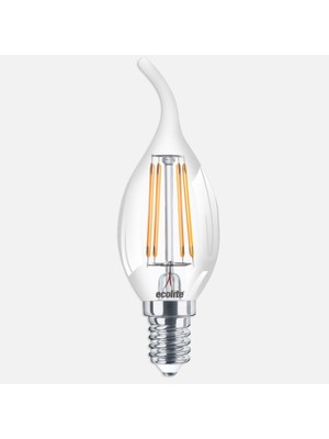 Ecolite Filament Flame C35 4 W Sarı Mum E14 Duy LED Ampul (8'li Paket)