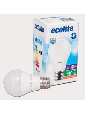 Ecolite A60 9 W Beyaz Klasik E27 Duy LED Ampul (8'li Paket)