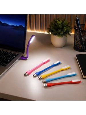 Gaman Taşınabilir Esnek USB LED Işık Lambası 6 Adet Dizüstü Bilgisayar Mini USB LED Kitap Okuma Lambası