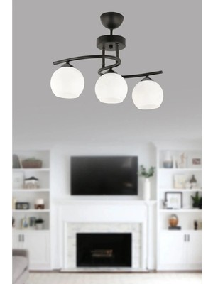 Ömür Avize Hestia Modern 3lü Camlı Avize
