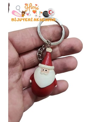 himi bijuteri aksesuar Noel Baba Plastik Anahtarlık Sırt Çantası Süsü Oto Anahtarlık Okul Çantası Süsü Spor Çantası Süsü