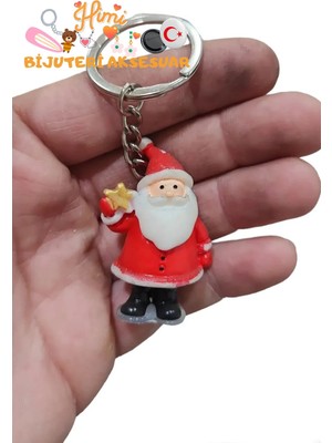 himi bijuteri aksesuar Noel Baba Plastik Anahtarlık Sırt Çantası Süsü Oto Anahtarlık Okul Çantası Süsü Spor Çantası Süsü