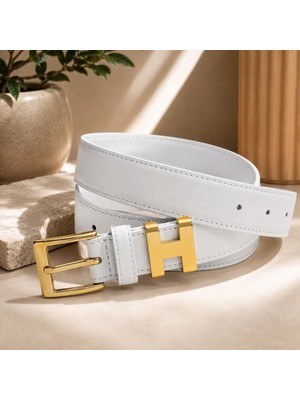 William Polo Williampolo Hakiki Deri Lüks Taba Gold Toka Kadın Kemer