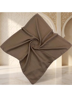 Maysam Hac Umre Hediyelik Düz Dikişli Yazma 100X100 cm Vizon