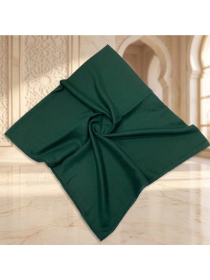 Maysam Hac Umre Hediyelik Düz Dikişli Yazma 100X100 cm Zümrüt Yeşili