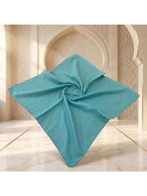 Maysam Hac Umre Hediyelik Düz Dikişli Yazma 100X100 cm Su Yeşili