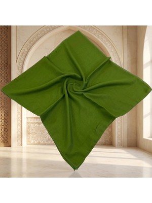 Maysam Hac Umre Hediyelik Düz Dikişli Yazma 100X100 cm Fıstık Yeşili