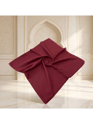 Maysam Hac Umre Hediyelik Düz Dikişli Yazma 100X100 cm Bordo