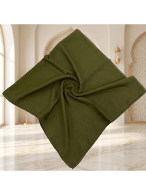 Maysam Hac Umre Hediyelik Düz Dikişli Yazma 100X100 cm Haki