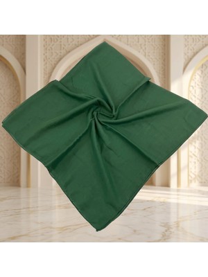 Maysam Hac Umre Hediyelik Düz Dikişli Yazma 100X100 cm Koyu Yeşil