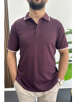 Edwox Erkek Soft Kumaş Polo Yaka Tişört Bordo EDW506