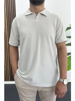 Edwox Erkek Nefes Alan Kumaş Polo Yaka Tişört Gri EDW505
