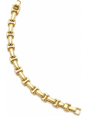 Balenbi Jewelry 14K Gold Paslanmaz Çelik Geometrik Zincir Kadın Bileklik 1243