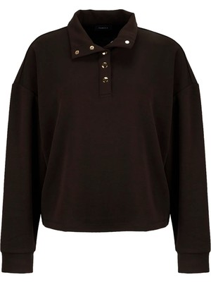 Fabrika Kahverengi Kadın Loose Fit Sweatshirt F6WL-SWT0032