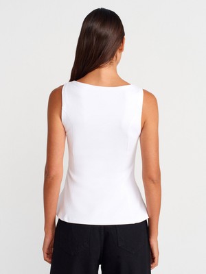 Dilvin 21001 Kayık Yaka Peplum Top
