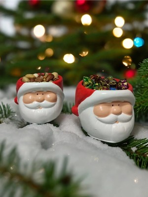 Grimsi 2 Li Set Noel Baba Figürü El Yapımı Sunumluk Biblo