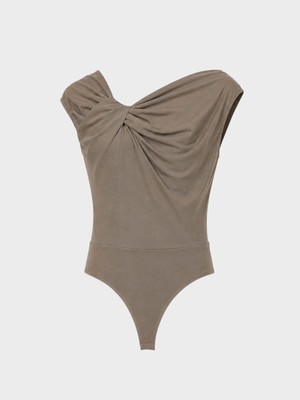 Rivus Asimetrik Yaka Detaylı Body - Vizon