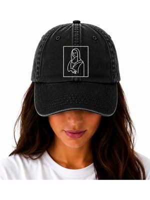 Weaved Co Monalisa Sanat Eskitme Yıkamalı Şapka (Baskı Değil Nakışlı)
