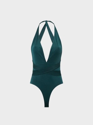 Rivus Derin Dekolteli Ikonik Body - Yeşil