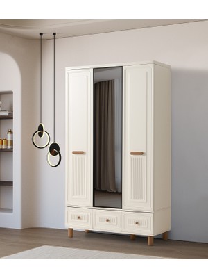Erezoğulları Mobilya Lagos 3 Kapaklı %100 Mdf Elbise Dolabı Gardrop 117X54X212