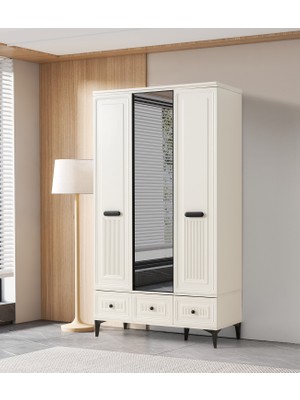 Erezoğulları Mobilya Alaska 3 Kapaklı %100 Mdf Elbise Dolabı Gardrop 117X54X212