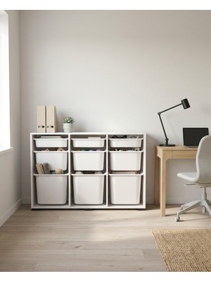 Sarmobi Nest 9 Sepetli Düzenleme Dolabı – 3 Büyük, 3 Orta, 3 Küçük Sepetli Y:81 G:132 D:30 cm / Beyaz