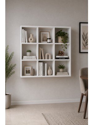 Sarmobi Nest 9'lu Küp Kitaplık Y:88 G:88 D:20 / Beyaz