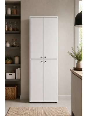 Sarmobi Nest 4 Kapaklı Çok Amaçlı Dolap Y:182 G:62 D:35 / Beyaz