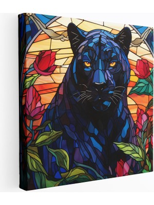 Popcas Orman Ihtişamı Siyah Panter Siyah Panter Motifli Duvar Tablosu