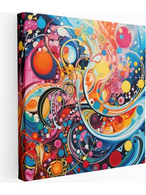 Popcas Bohem Tarzı Canlı Desenler Abstrakt Modern Sanat Baskısı Dekoratif Kanvas Tablo