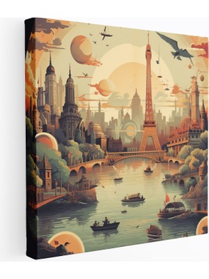 Popcas Bohem Tarzı Retro Seyahat Modern Sanat Temalı Duvar Tablosu
